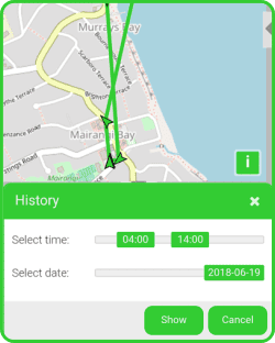 Blipbe GPS quick history slider