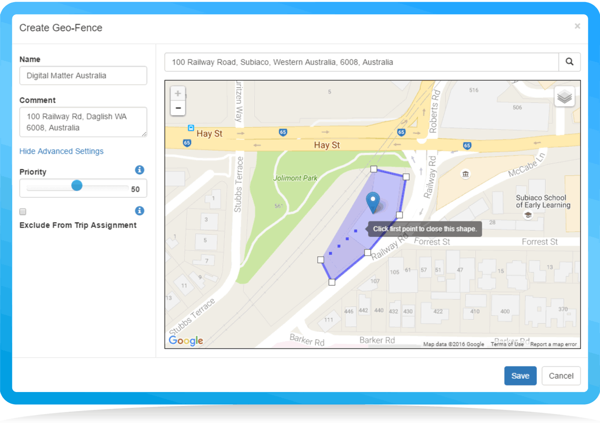 geo fences for alerts and address lookup